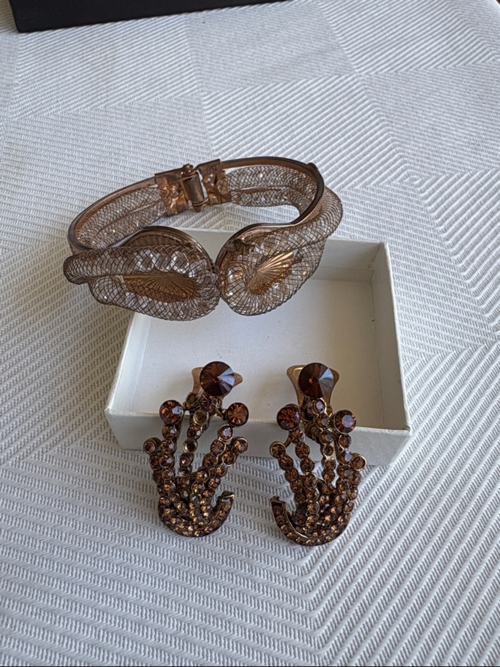 Copper Crystal Mesh Bracelet